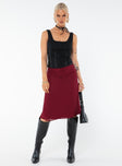 product Delvie Midi Skirt Burgundy Princess Polly  