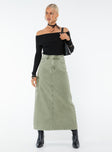 product Mcguane Denim Midi Skirt Green Princess Polly  Maxi 