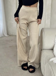 product Princess Polly High Waisted Pants  Montana Knit Pants Cream