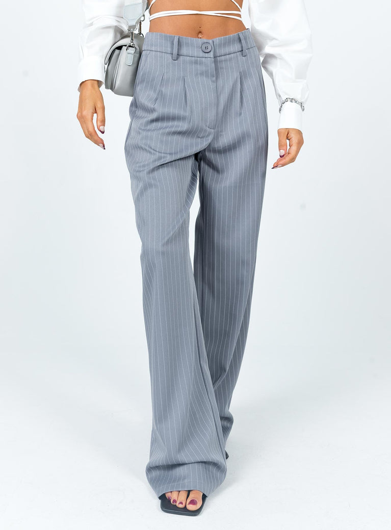 product Princess Polly  Archer Pants Pinstripe Grey Petite