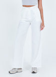 Front view of model wearing  front Princess Polly  Archer Pants White Tall