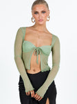 product Princess Polly Full Sleeves Asymmetric Neckline  Tasia Long Sleeve Top Green