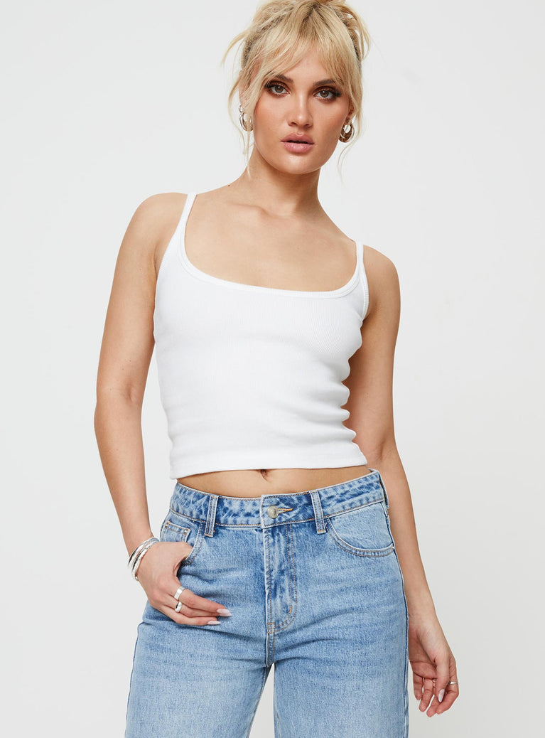 product Princess Polly Sleeveless Square Neck  Teya Top White