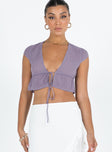 product Princess Polly Short Sleeves Asymmetric Neckline  Fazio Top Purple