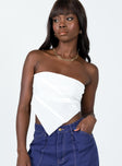 product Princess Polly Sleeveless Asymmetric Neckline  Sylvia Strapless Top White