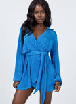 front view of model wearing Princess Polly Party Time Mini Dress Blue 