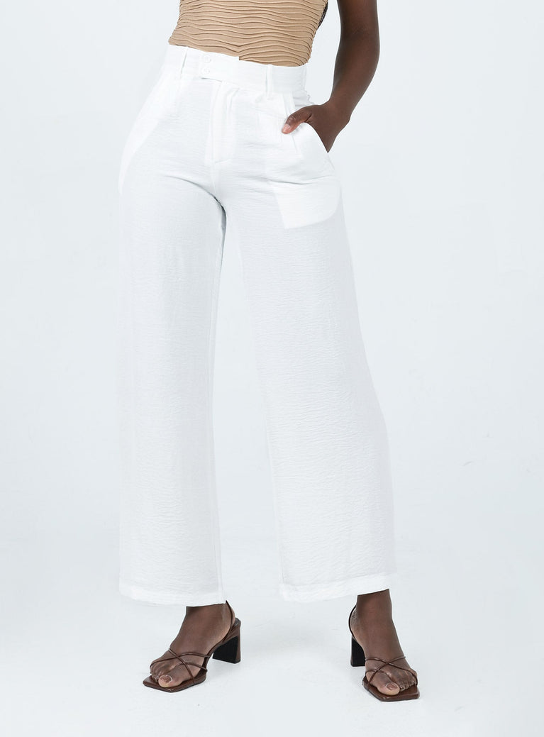 product Princess Polly High Waisted Pants  Zelaya Pants White