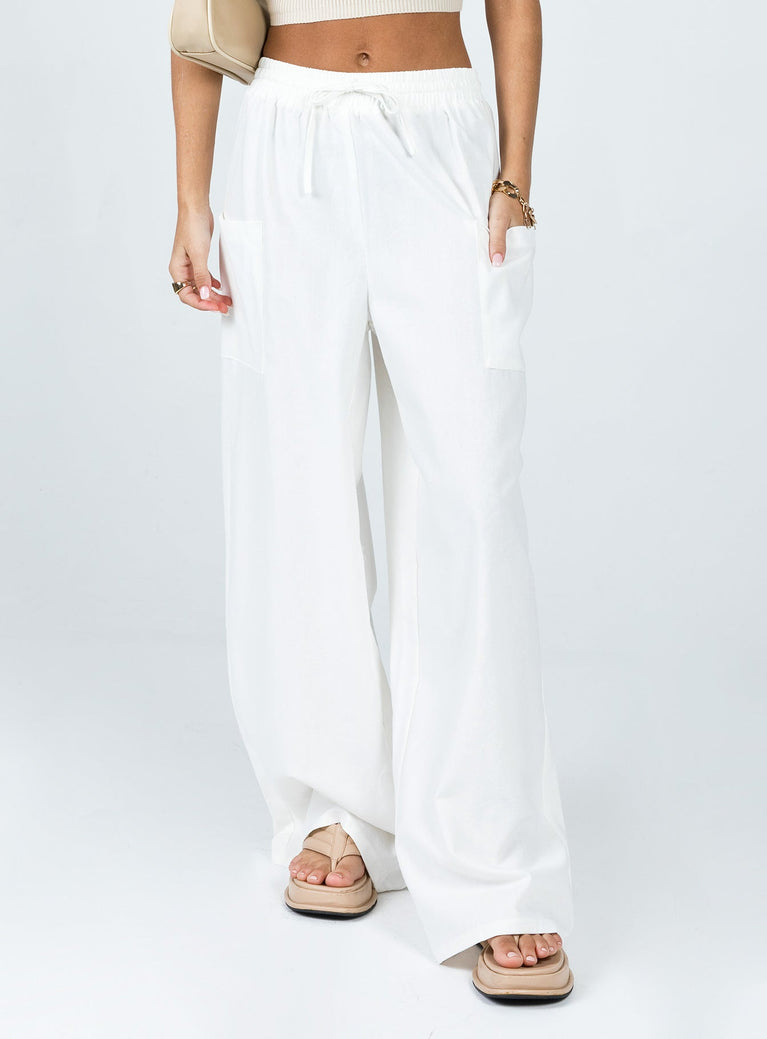 product Princess Polly High Waisted Pants  Brunie Pants White Tall