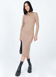 product Princess Polly High Neck  Tiarnie Midi Dress Beige