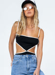 front view of model wearing Princess Polly Austen Bodysuit Black Sleeveless Square Neck 