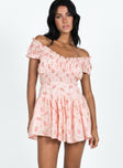 Front view of model wearing  front Princess Polly Square Neck  Anastasiya Mini Dress Pink