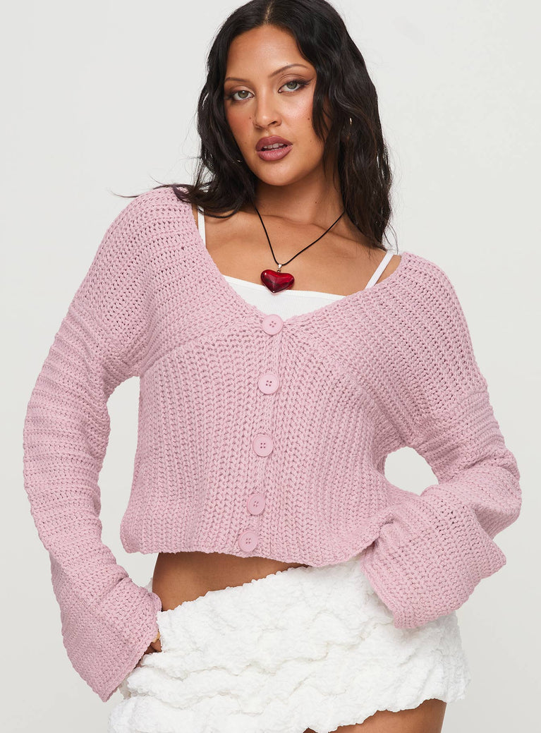 Maela Knit Cardigan Pink