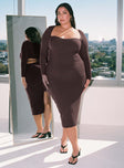 product Princess Polly Crew Neck  Nolan Midi Dress Brown Curve