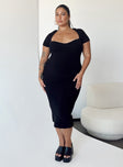 product Princess Polly Asymmetric Neckline  Ellisen Midi Dress Black Curve