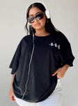 product Princess Polly Short Sleeves High Neck  444 Oversize Tee Black Curve