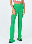 front view of model wearing Princess Polly Anderson Pants Green 