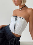 product Princess Polly Sleeveless Asymmetric Neckline  Elkin Strapless Top White