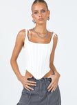 product Princess Polly Sleeveless Square Neck  Kiernan Top White