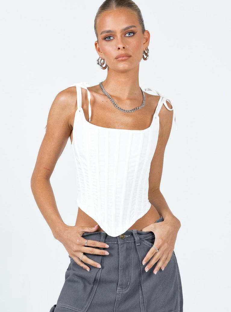 product Princess Polly Sleeveless Square Neck  Kiernan Top White