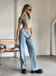 product Princess Polly High Waisted  Ollie Straight Leg Jean Light Wash Denim