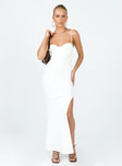 front view of model wearing Princess Polly Belladonna Maxi Dress White 