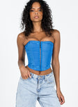 product Princess Polly Sleeveless Asymmetric Neckline  Yamie Bustier Top Blue