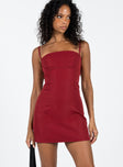 product Princess Polly Square Neck  Monza Mini Dress Red