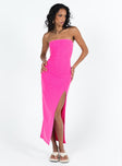 product Princess Polly Asymmetric Neckline  Panama Strapless Maxi Dress Hot Pink