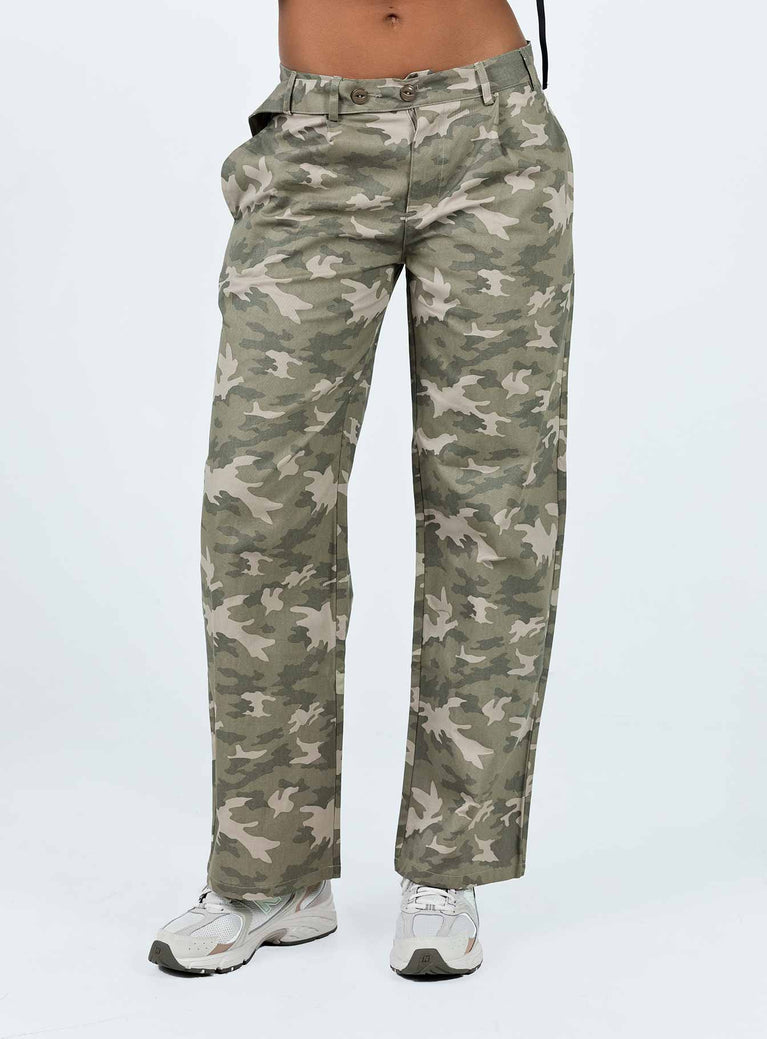 product Princess Polly High Waisted Pants High Waisted Pants High Waisted Pants  Ravenslea Cargo Pants Light Camouflage