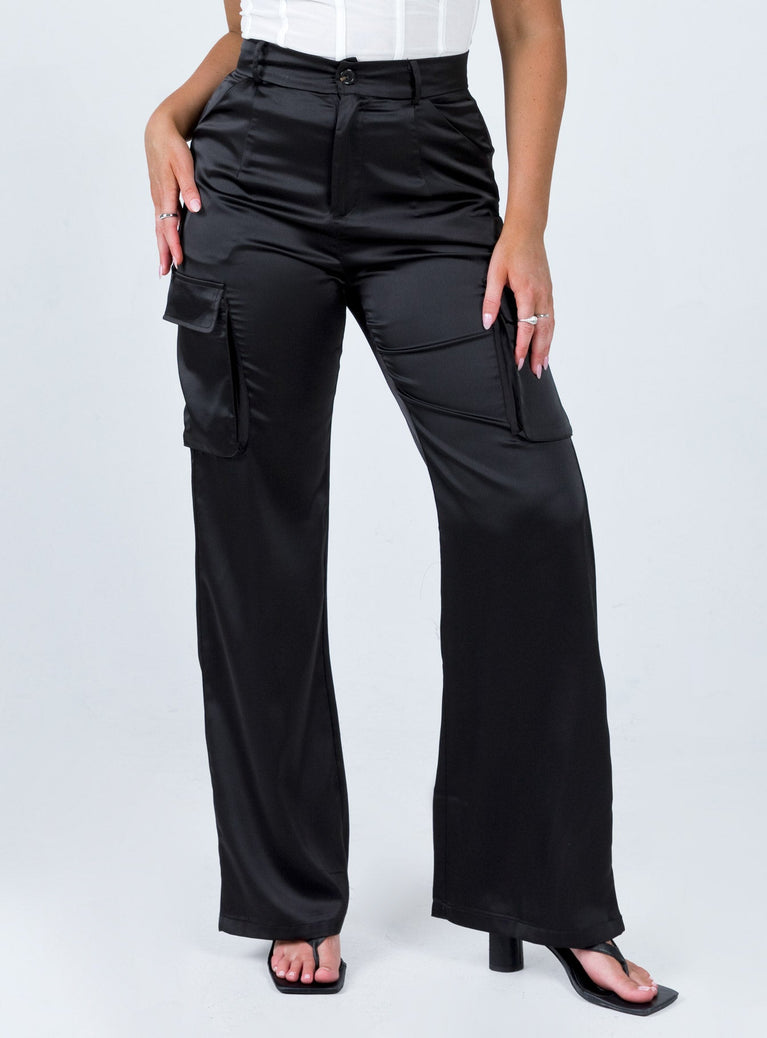 product Princess Polly High Waisted Pants  Gilmore Cargo Pants Black