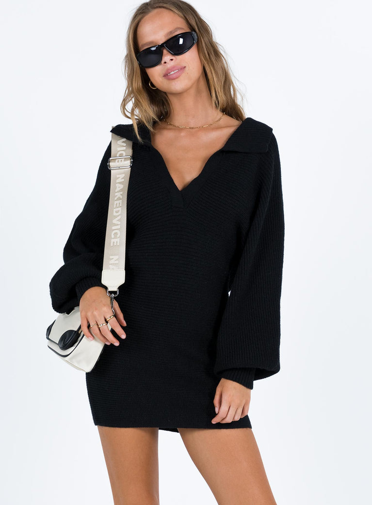 product Princess Polly Asymmetric Neckline  Quinten Mini Dress Black