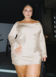 product Princess Polly Asymmetric Neckline  Star Power Mini Dress Champagne Curve