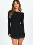 product Princess Polly Scoop Neck  Lukea Long Sleeve Mini Dress Black