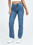 product Princess Polly High Waisted  Marsher Slouch Jeans Mid Wash Denim