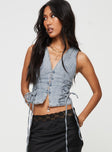 product Princess Polly Sleeveless High Neck  Stavia Vest Top Denim