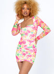 front view of model wearing Princess Polly Nolan Mini Dress Floral 