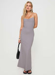 front view of model wearing Princess Polly Arabellia Maxi Dress Grey V-Neck 