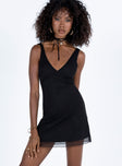 product Princess Polly Asymmetric Neckline  Zuba Mini Dress Black