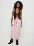   front view of model wearing Princess Polly Mariposa Maxi Skirt Beige Floral Maxi 