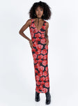 product Princess Polly High Neck  Lauers Maxi Dress Red Floral / Black