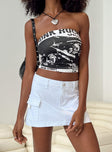 product Grishea Low Rise Denim Skirt White Princess Polly  Mini Skirts 