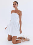 product Princess Polly Asymmetric Neckline  Rashida Strapless Mini Dress White