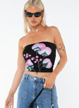 product Princess Polly Sleeveless Crew Neck  Jasmyne Tube Top Black / Pink