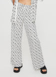 product Princess Polly High Waisted Pants  Zodiac Linen Blend Pants Black / White