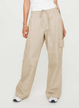 product Princess Polly High Waisted Pants  Isadore Cargo Pants Beige