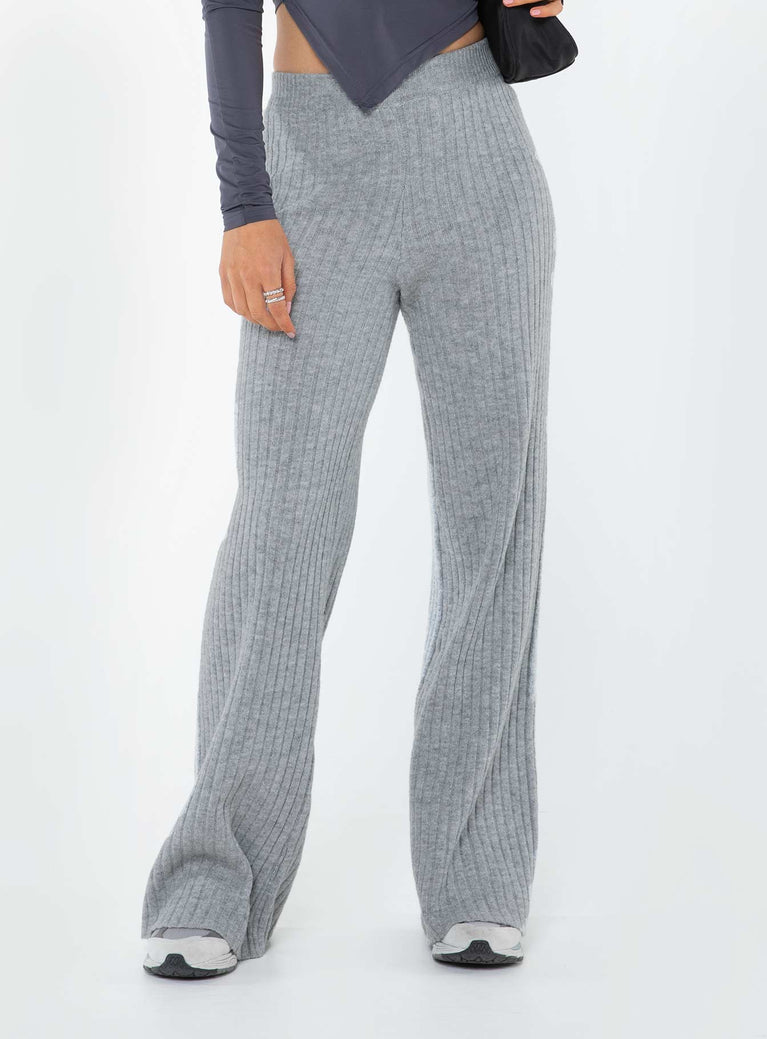 product Princess Polly High Waisted Pants  Montana Knit Pants Grey Marle