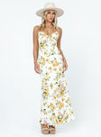 product Princess Polly Sweetheart Neckline  Emily Maxi Dress White / Yellow Floral