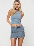 product Zakai Cargo Denim Mini Skirt Light Blue Denim Princess Polly  Mini Skirts 