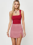 Front view of model wearing  front Geneve Mini Skirt Pink Princess Polly  Mini Skirts 