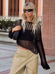 product The Kennedy Sweater Black Princess Polly  Cropped 